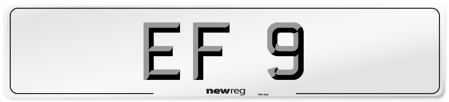 EF 9 Number Plate from New Reg